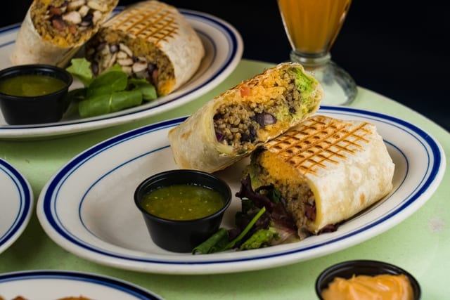 Avocado, White Cheese & Green Salsa Burrito.
