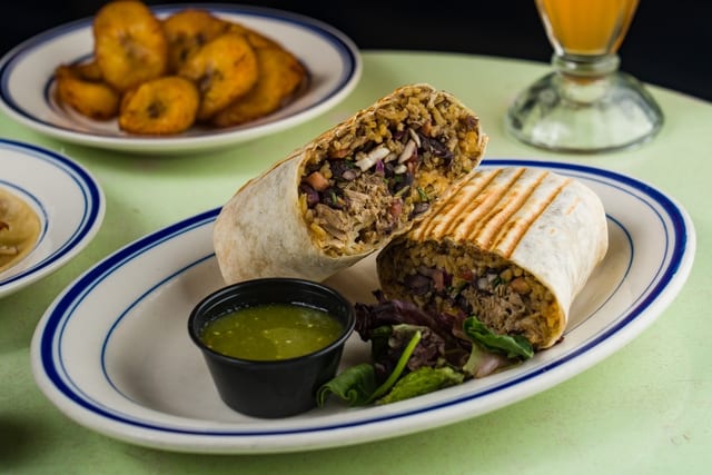 Slow Cooked Citrus Pork Burrito.